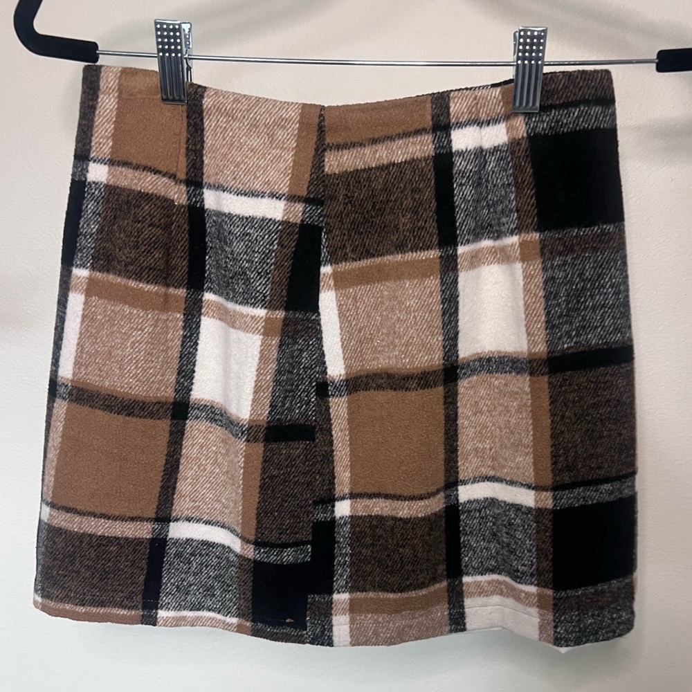 Plaid Brown and Black Women's Skirt